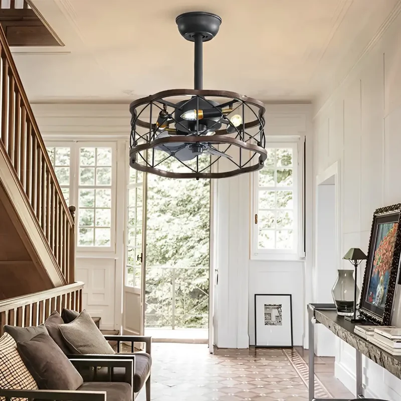 Rustikaler flügelloser Deckenventilator mit LED-Licht